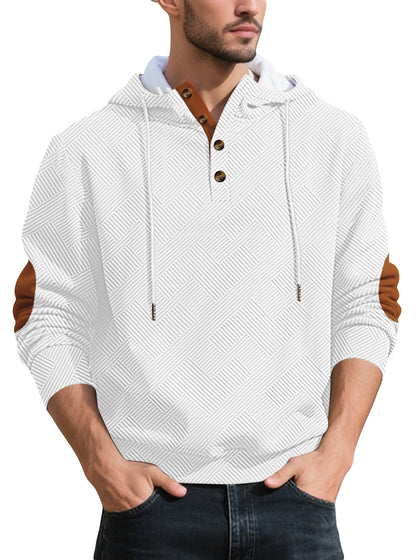 Men's stylish hoodie with textured material and fashionable accents Skorter
