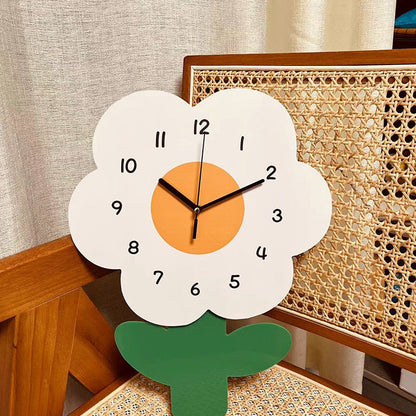 Skorter | Flower Silent Wall Clock for Living Room 12 Inch