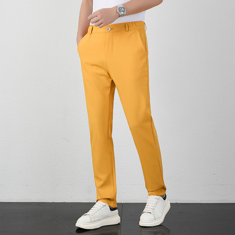 Men's Comfortable Chino Pants with Elastic Waistband Skorter