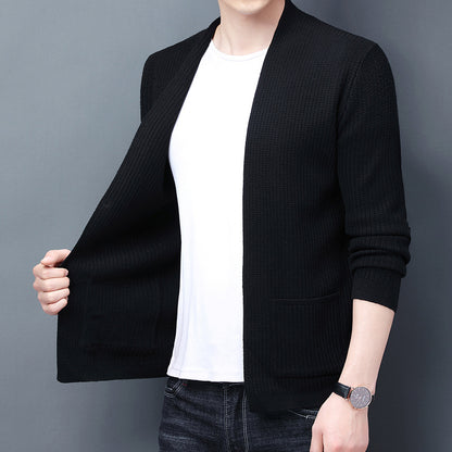 Men's Airy Cardigan with Practical Pocket Layout Skorter