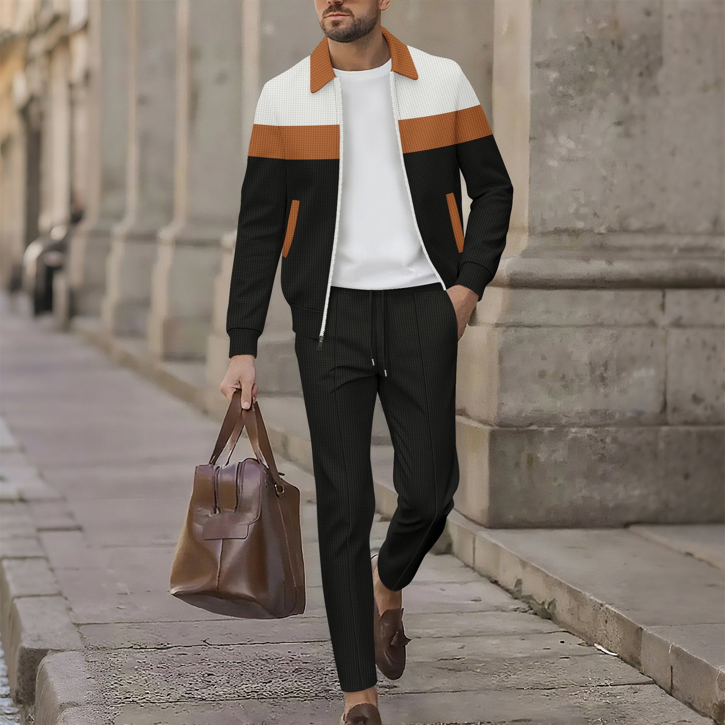 Men's sporty tracksuit set with breathable material and functional pockets Skorter