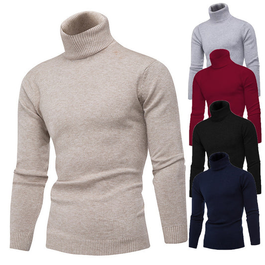 Men's turtleneck sweater made of fine cotton with a fitted cut Skorter