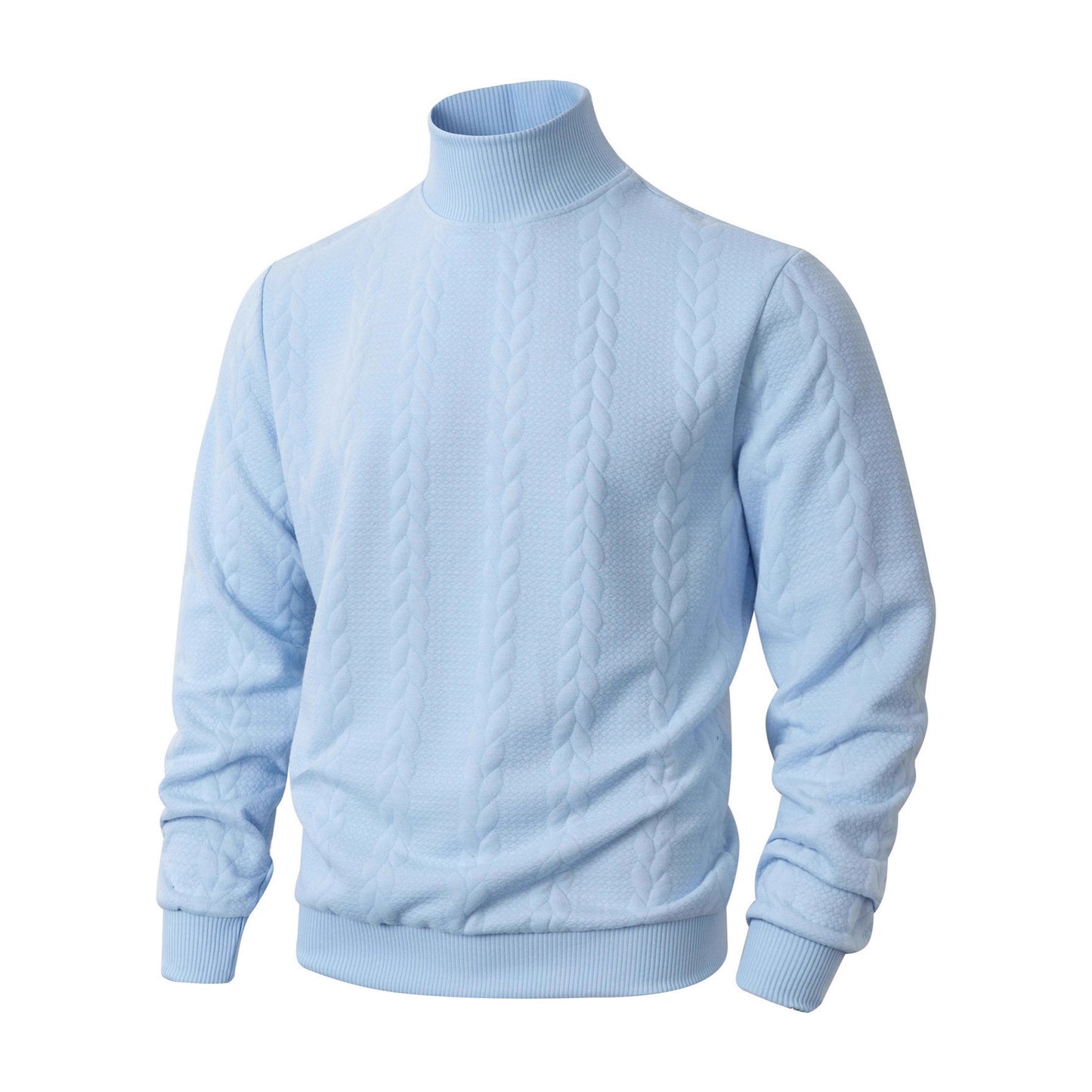 Men's stylish knitted sweater with stand-up collar and textured design Skorter