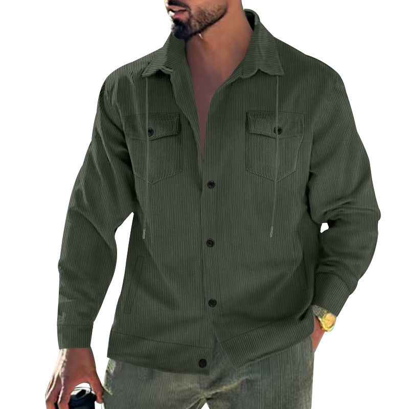 Men's waffle texture shirt with practical breast pockets and trendy cut Skorter