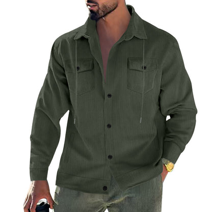 Men's waffle texture shirt with practical breast pockets and trendy cut Skorter