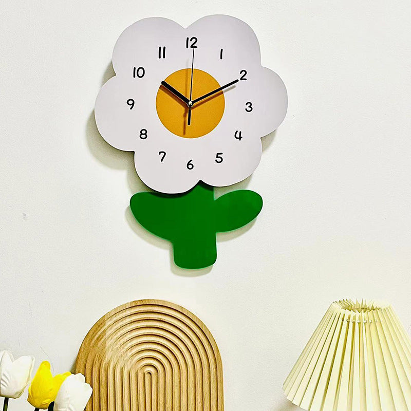 Skorter | Flower Silent Wall Clock for Living Room 12 Inch