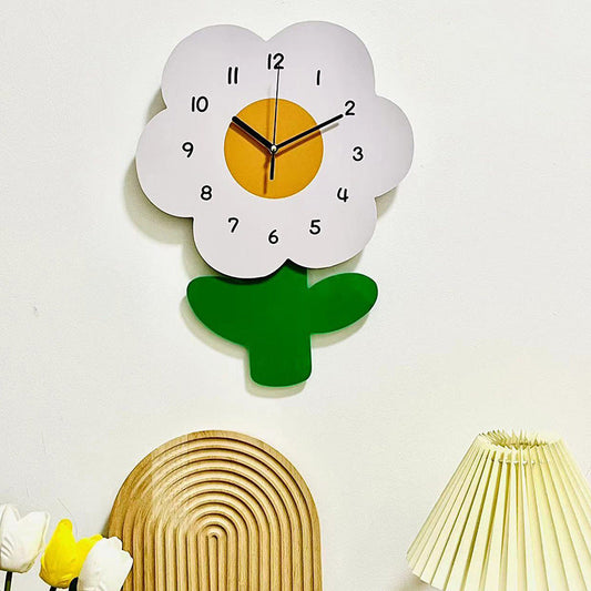 Skorter | Flower Silent Wall Clock for Living Room 12 Inch