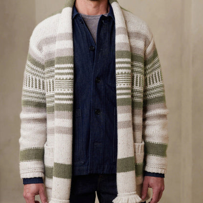 Men's cardigan with modern pattern and practical pockets Skorter