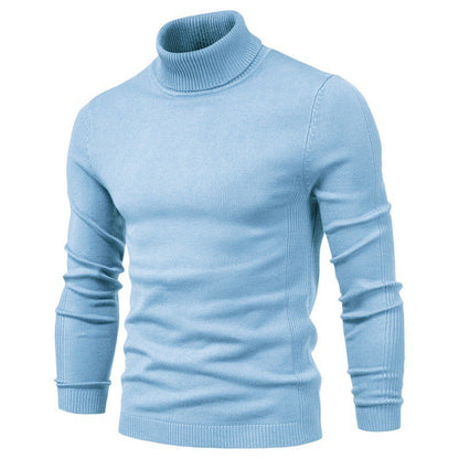 Men's chunky turtleneck sweater made of warming material with a textured surface Skorter