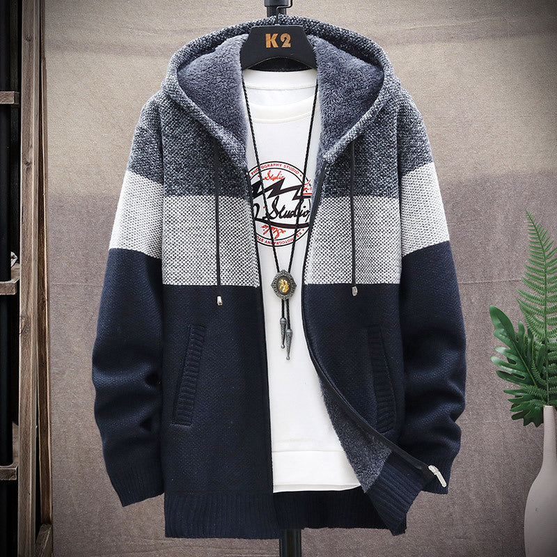 Men's stylish hoodie jacket with textured design Skorter