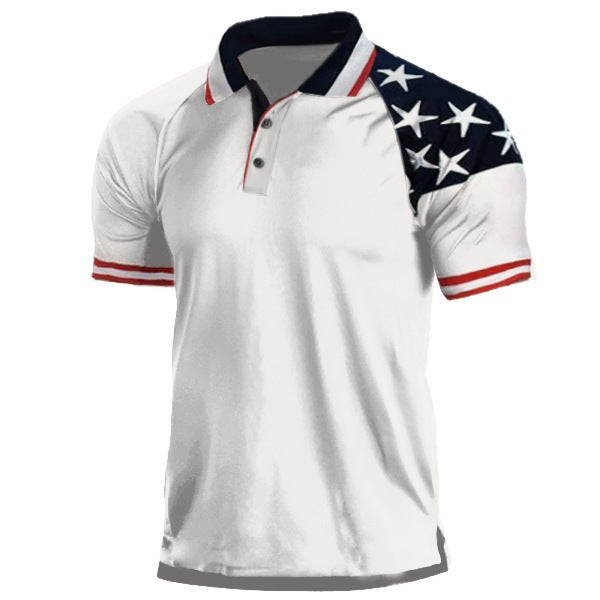 Men's sporty polo shirt with patriotic accents Skorter
