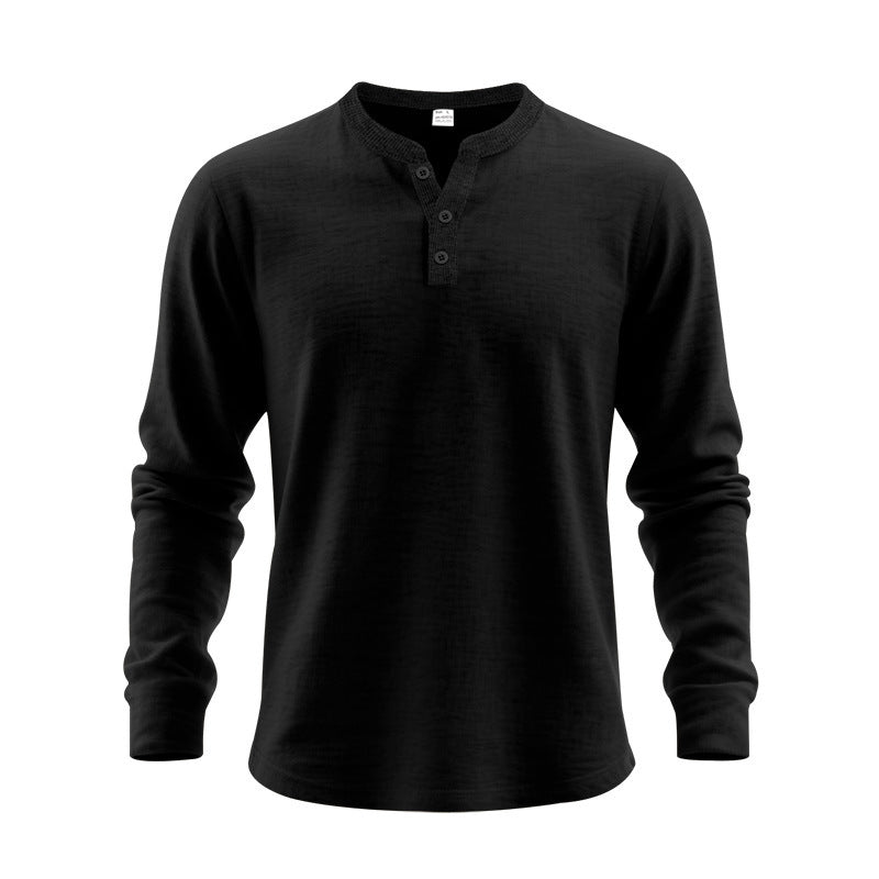 Men's Long Sleeve Shirts in Classic Henley Style Skorter
