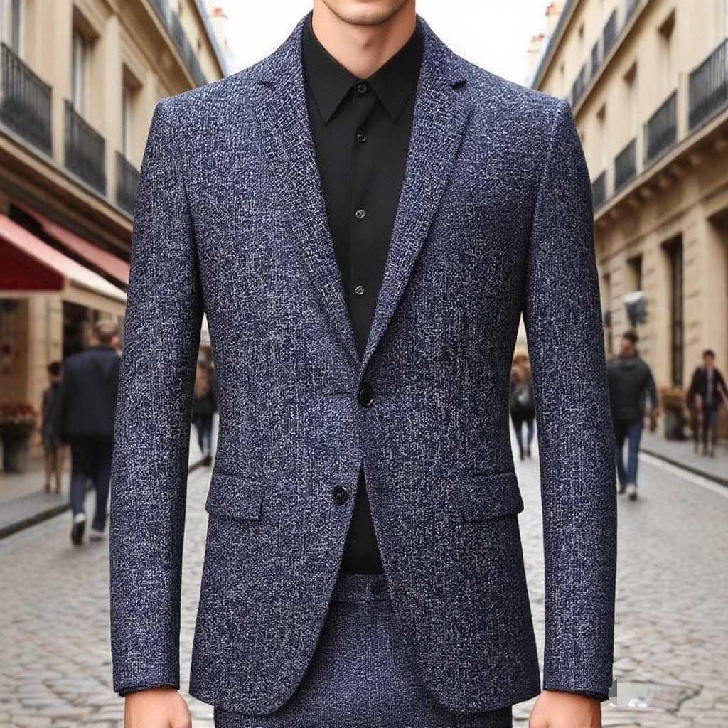 Men's textured blazer outfit Skorter
