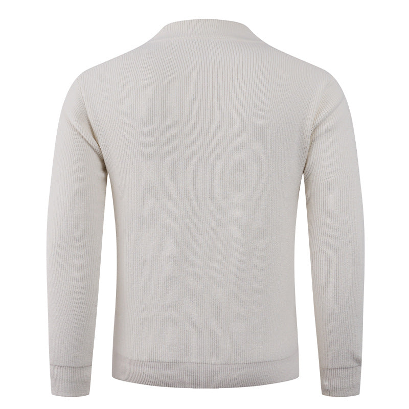 Men's Textured Crew Neck Sweater Skorter