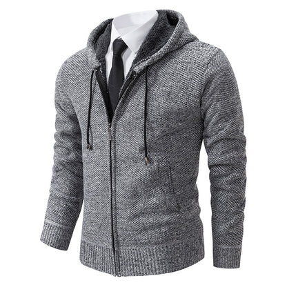 Men's cardigan with modern cut and practical zipper Skorter