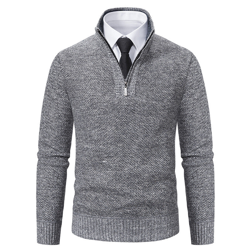 Men's sweater with modern zipper and structured surface Skorter