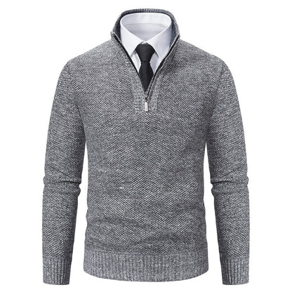 Men's sweater with modern zipper and structured surface Skorter