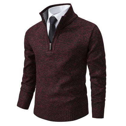 Men's sweater with modern zipper and structured surface Skorter