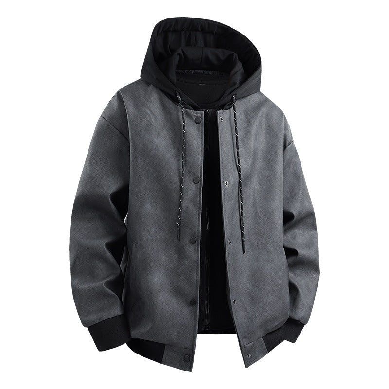 Men's stylish transitional jacket with removable hood and sporty accents Skorter