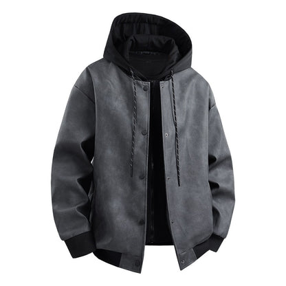 Men's stylish transitional jacket with removable hood and sporty accents Skorter