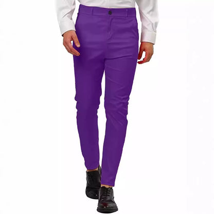 Men's Fashion Slim-Fit Chino Pants with Elastic Waistband and Innovative Design Skorter