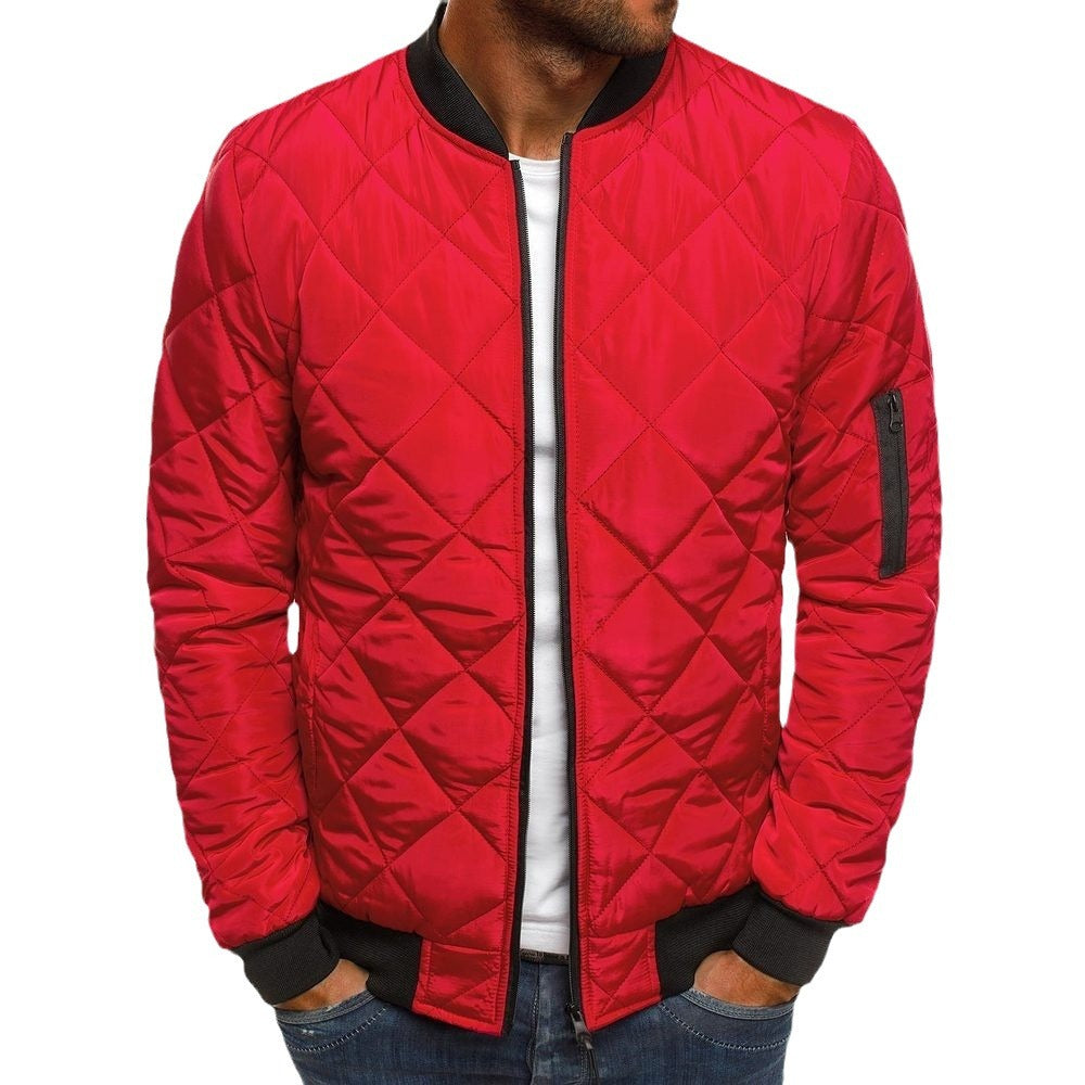 Men's quilted jacket with a high collar and side zip pockets Skorter
