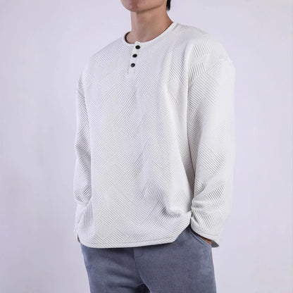 Men's long-sleeve shirt with button-down collar and textured pattern Skorter