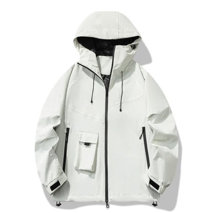Men's technical outdoor jacket with water-repellent material and adjustable hood design Skorter