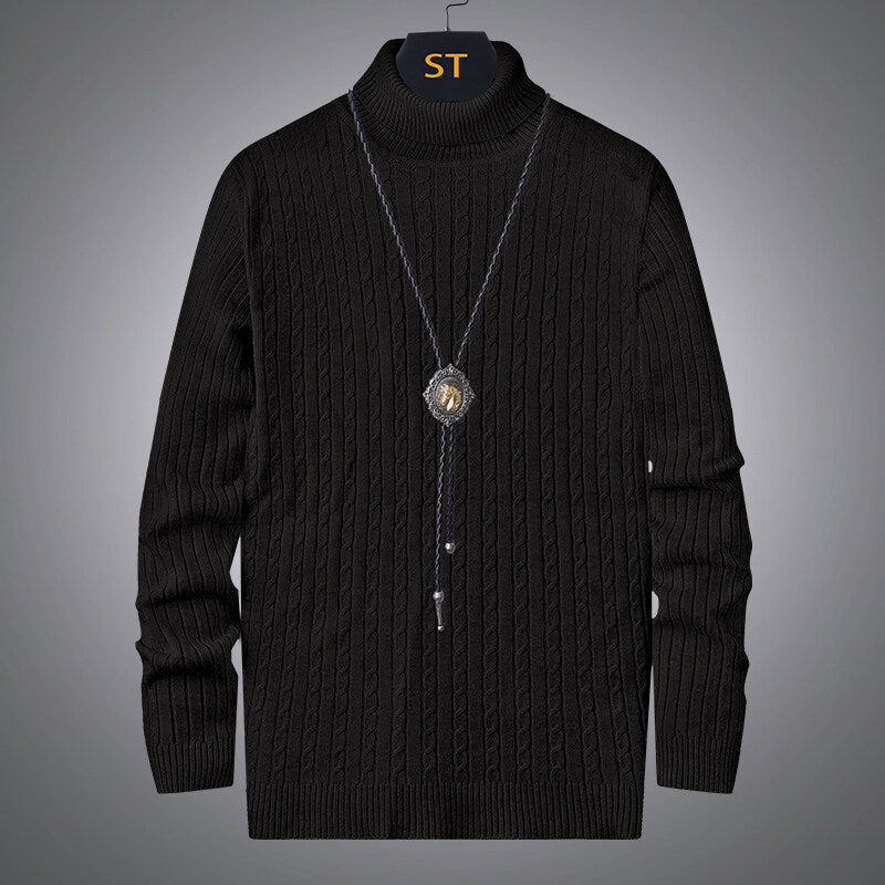 Men's turtleneck sweater with textured cable pattern Skorter