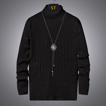 Men's turtleneck sweater with textured cable pattern Skorter