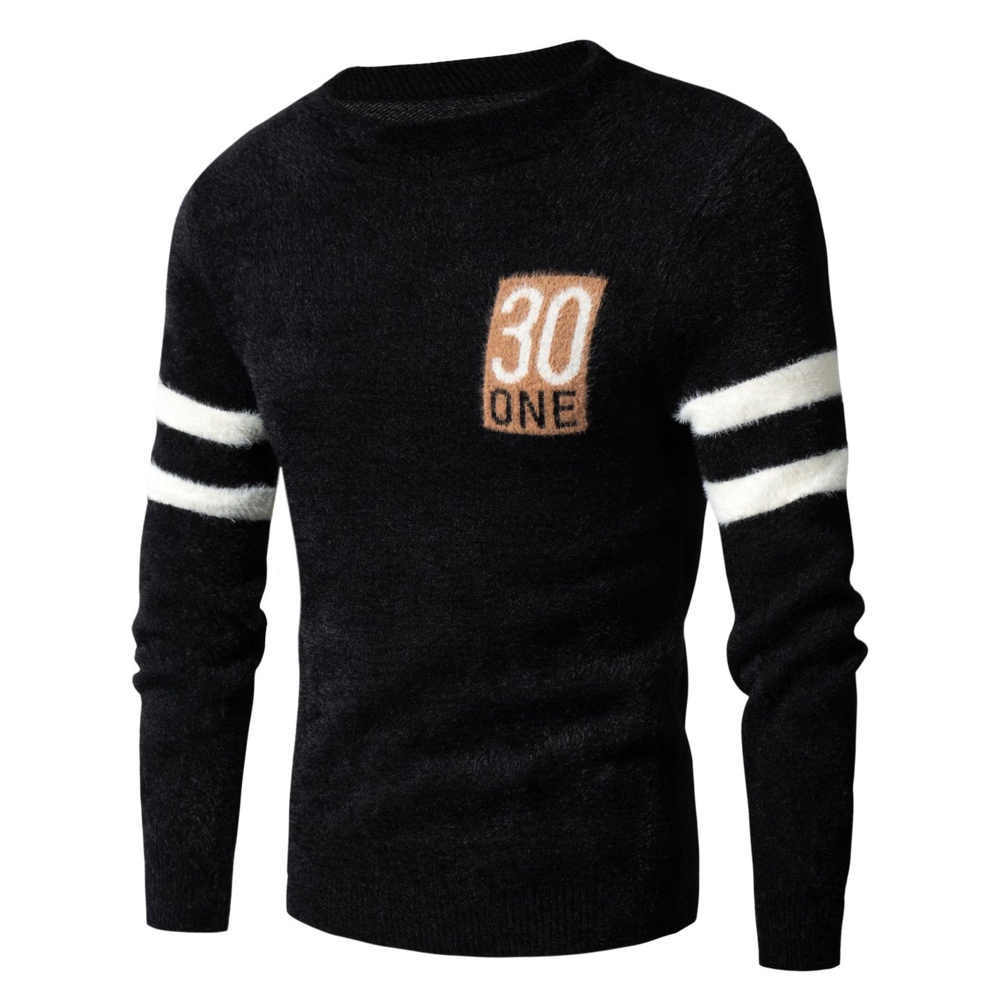 Men's sporty wool sweater with textured logo Skorter