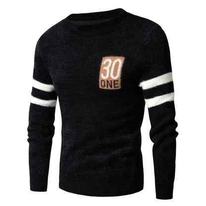 Men's sporty wool sweater with textured logo Skorter