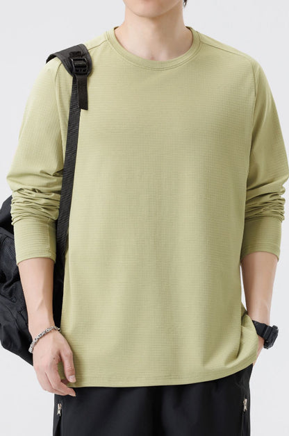 Herrtröja med långa ärmar och ventilerande mönster, Skorter