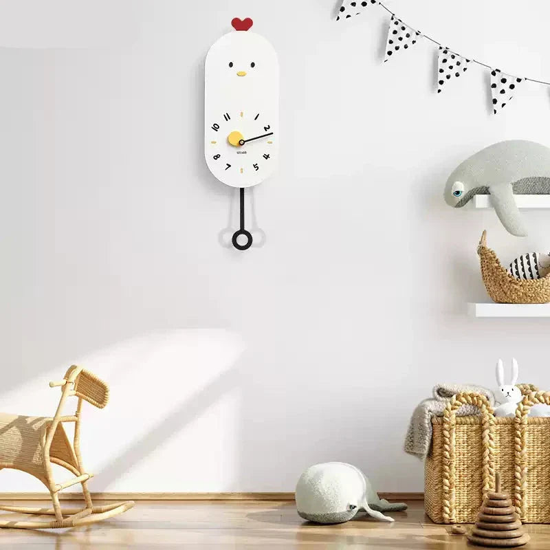 Skorter | Cute Chicken Kids Room Silent Wall Clock