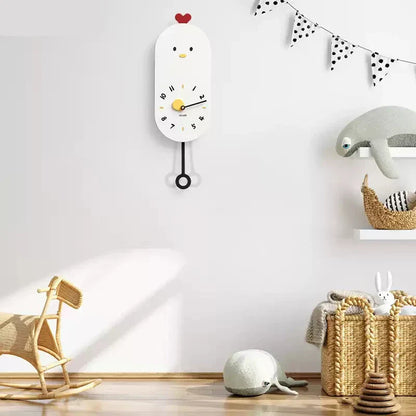 Skorter | Cute Chicken Kids Room Silent Wall Clock