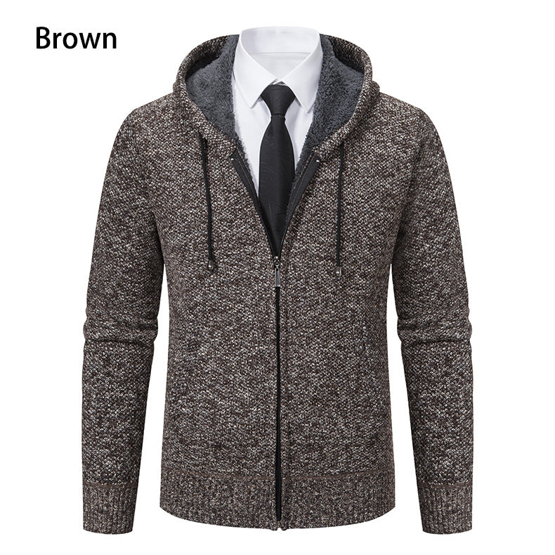 Men's cardigan with modern cut and practical zipper Skorter