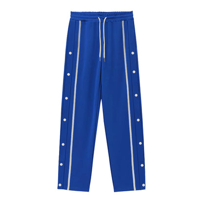 Men's Sporty Training Pants with Side Snap Button Details Skorter