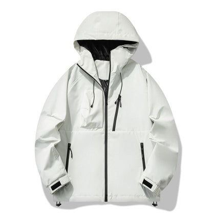 Men's water-repellent outdoor jacket with adjustable hood and functional zip pockets Skorter
