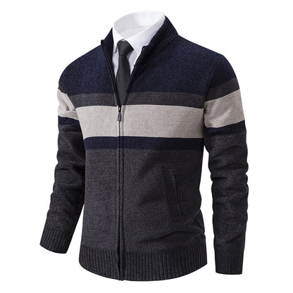 Men's cardigan with textured design and high-collar Skorter