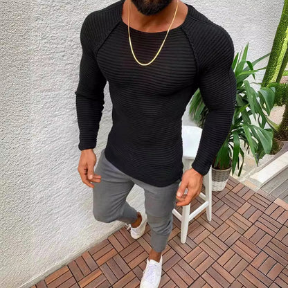 Men's stylish striped long-sleeve shirt Skorter