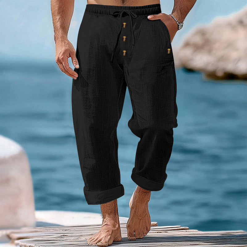 Men's loose beach pants with adjustable drawstring and practical side pockets Skorter