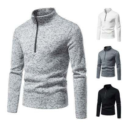 Men's sporty sweater with modern stand-up collar and practical zipper details Skorter