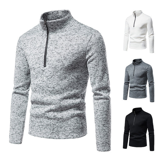 Men's sporty sweater with modern stand-up collar and practical zipper details Skorter