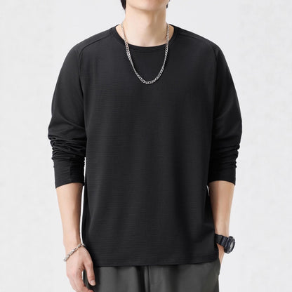 Herrtröja med långa ärmar och ventilerande mönster, Skorter