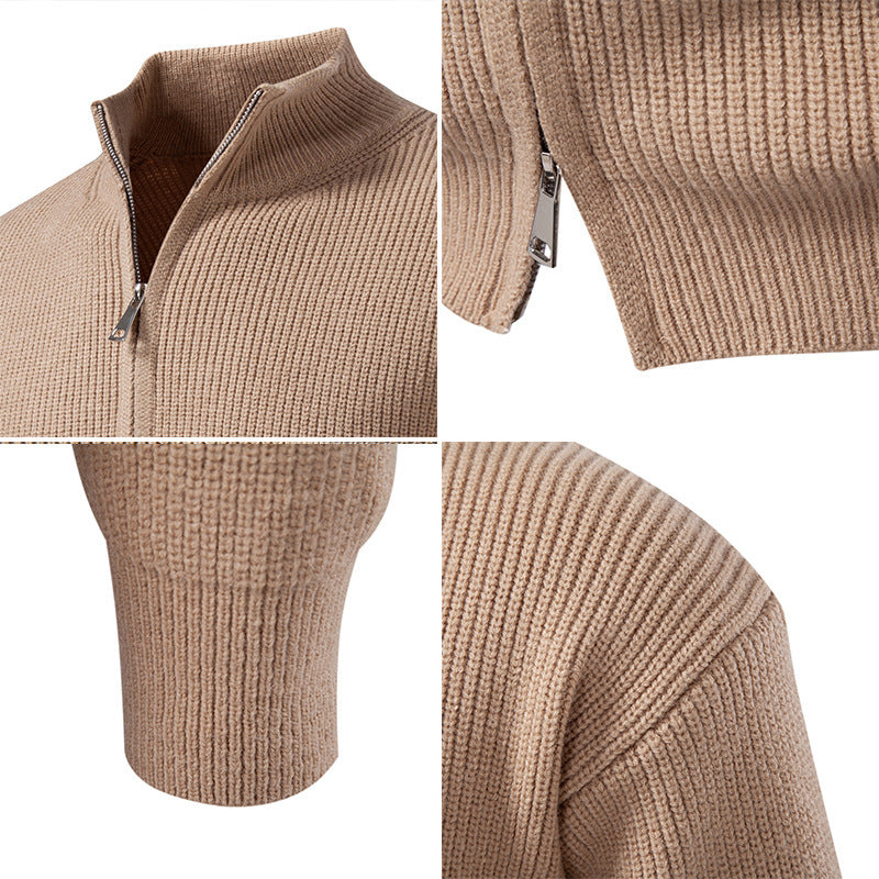 Men's cardigan with stand-up collar and zipper Skorter