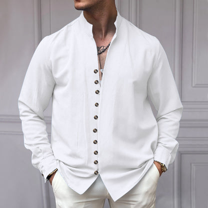 Men's long-sleeve shirt with modern button details and timeless design Skorter