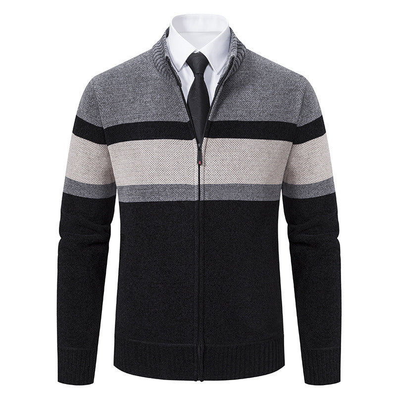 Men's cardigan with textured design and high-collar Skorter