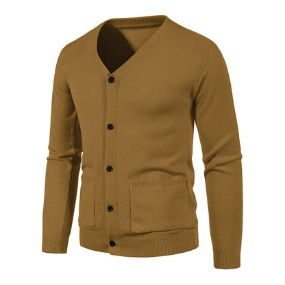 Men's stylish cardigan with V-neck and practical pockets Skorter