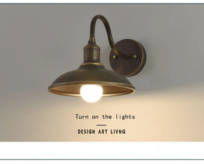 Skorter | Eisenglow - Retro Outdoor Wall Lamp With 1 Iron Light Dome