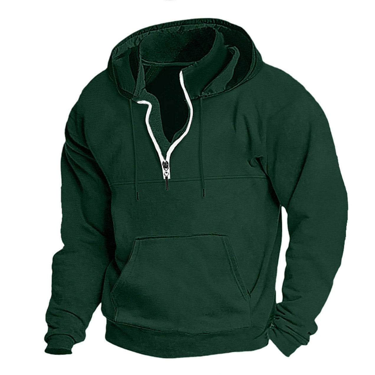 Men's stylish hoodie with half zipper and practical kangaroo pockets Skorter